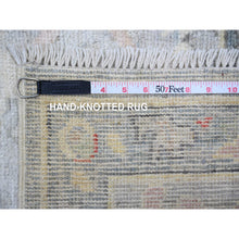 Load image into Gallery viewer, 9&#39;10&quot;x9&#39;10&quot; Steel Blue, Hand Knotted 100% Wool, Natural Dyes Afghan Angora Oushak With Soft Colors, Square Oriental Rug FWR445032