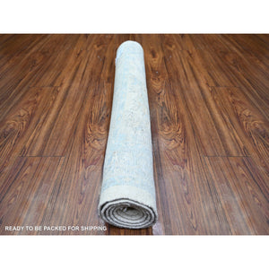 3'x5' Ivory, White Wash Peshawar with Soft Colors, Vegetable Dyes, Soft Wool, Hand Knotted, Runner Oriental Rug FWR445068