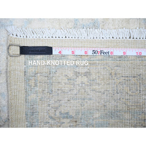 3'x5' Ivory, White Wash Peshawar with Soft Colors, Vegetable Dyes, Soft Wool, Hand Knotted, Runner Oriental Rug FWR445068