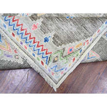 Load image into Gallery viewer, 9&#39;9&quot;x13&#39;6&quot; Ash Gray, Finer Peshawar With With Intricate Geometric Motifs Natural Dyes, 100% Wool Hand Knotted, Oriental Rug FWR445080