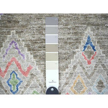 Load image into Gallery viewer, 9&#39;9&quot;x13&#39;6&quot; Ash Gray, Finer Peshawar With With Intricate Geometric Motifs Natural Dyes, 100% Wool Hand Knotted, Oriental Rug FWR445080