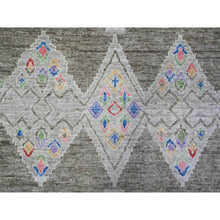 Load image into Gallery viewer, 9&#39;9&quot;x13&#39;6&quot; Ash Gray, Finer Peshawar With With Intricate Geometric Motifs Natural Dyes, 100% Wool Hand Knotted, Oriental Rug FWR445080