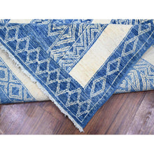 Load image into Gallery viewer, 9&#39;8&quot;x13&#39;5&quot; Steel Blue, Pure Wool Hand Knotted, Natural Dyes Finer Peshawar With Intricate Geometric Motifs, Oriental Rug FWR445086