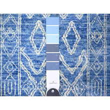 Load image into Gallery viewer, 9&#39;8&quot;x13&#39;5&quot; Steel Blue, Pure Wool Hand Knotted, Natural Dyes Finer Peshawar With Intricate Geometric Motifs, Oriental Rug FWR445086