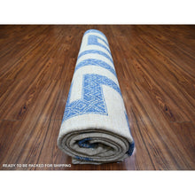 Load image into Gallery viewer, 9&#39;1&quot;x11&#39;8&quot; Denim Blue, Pure Wool Hand Knotted, Finer Peshawar With Intricate Geometric Motifs Maze Design Natural Dyes, Oriental Rug FWR445110