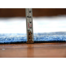 Load image into Gallery viewer, 9&#39;1&quot;x11&#39;8&quot; Denim Blue, Pure Wool Hand Knotted, Finer Peshawar With Intricate Geometric Motifs Maze Design Natural Dyes, Oriental Rug FWR445110