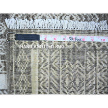 Load image into Gallery viewer, 4&#39;x5&#39;9&quot; White Wash Peshawar with Faded Design, Natural Dyes, Pure Wool, Hand Knotted, Oriental Rug FWR445230