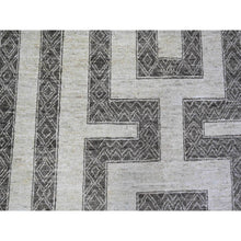 Load image into Gallery viewer, 8&#39;1&quot;x9&#39;9&quot; Taupe Brown, Finer Peshawar With Intricate Geometric Motifs Maze Design Natural Dyes, 100% Wool Hand Knotted, Oriental Rug FWR445128