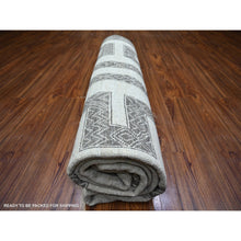 Load image into Gallery viewer, 8&#39;1&quot;x9&#39;9&quot; Taupe Brown, Finer Peshawar With Intricate Geometric Motifs Maze Design Natural Dyes, 100% Wool Hand Knotted, Oriental Rug FWR445128