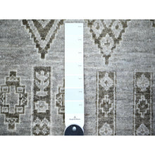 Load image into Gallery viewer, 4&#39;x5&#39;8&quot; Ash Gray, Pure Wool Hand Knotted, Fine Peshawar With Intricate Geometric Motifs Natural Dyes, Oriental Rug FWR445140