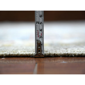 10'1"x14' Dark Gray, Finer Peshawar With Large Medallion Design, Natural Dyes, Pure Wool, Hand Knotted, Oriental Rug FWR445182