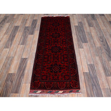 Load image into Gallery viewer, 1&#39;9&quot;x5&#39; Scarlet Red, Afghan Khamyab With Geometric Medallions Design, Soft And Velvety Wool, Hand Knotted, Natural Dyes, Short And Narrow Runner, Oriental Rug FWR4446
