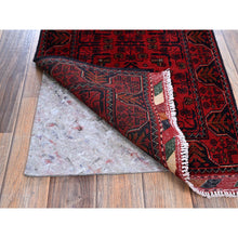 Load image into Gallery viewer, 1&#39;9&quot;x5&#39; Scarlet Red, Afghan Khamyab With Geometric Medallions Design, Soft And Velvety Wool, Hand Knotted, Natural Dyes, Short And Narrow Runner, Oriental Rug FWR4446