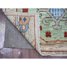 Load image into Gallery viewer, 3&#39;x10&#39; Tan Color, Anatolian Village Inspired With Large Design Elements And Bird Figurines Pure Wool Hand Knotted Oriental Runner Rug FWR445344