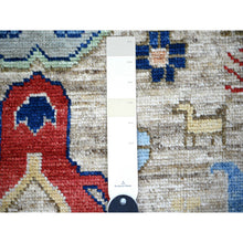Load image into Gallery viewer, 3&#39;x10&#39; Tan Color, Anatolian Village Inspired With Large Design Elements And Bird Figurines Pure Wool Hand Knotted Oriental Runner Rug FWR445344