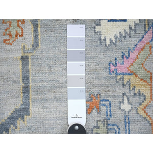 9'x11'6" Cloud Gray, Anatolian Village Inspired With Large Medallion Natural Dyes, Pure Wool Hand Knotted, Oriental Rug FWR445374