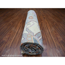 Load image into Gallery viewer, 9&#39;x11&#39;6&quot; Cloud Gray, Anatolian Village Inspired With Large Medallion Natural Dyes, Pure Wool Hand Knotted, Oriental Rug FWR445374