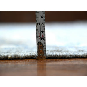 9'x11'6" Cloud Gray, Anatolian Village Inspired With Large Medallion Natural Dyes, Pure Wool Hand Knotted, Oriental Rug FWR445374