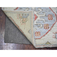 Load image into Gallery viewer, 4&#39;x6&#39; Ivory, Vegetable Dyes Wool, Hand Knotted Anatolian Village Inspired Geometric Medallions With Animal Figurines, Oriental Rug FWR445380