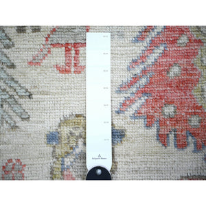 4'x6' Ivory, Vegetable Dyes Wool, Hand Knotted Anatolian Village Inspired Geometric Medallions With Animal Figurines, Oriental Rug FWR445380