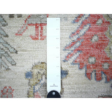Load image into Gallery viewer, 4&#39;x6&#39; Ivory, Vegetable Dyes Wool, Hand Knotted Anatolian Village Inspired Geometric Medallions With Animal Figurines, Oriental Rug FWR445380