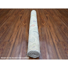 Load image into Gallery viewer, 4&#39;x6&#39; Ivory, Vegetable Dyes Wool, Hand Knotted Anatolian Village Inspired Geometric Medallions With Animal Figurines, Oriental Rug FWR445380