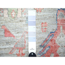 Load image into Gallery viewer, 4&#39;x6&#39; Cloud Blue, Vegetable Dyes 100% Wool, Hand Knotted Anatolian Village Inspired Geometric Medallions With Animal Figurines, Oriental Rug FWR445410