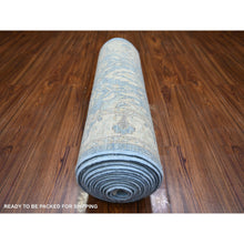 Load image into Gallery viewer, 2&#39;5&quot;x18&#39;9&quot; Sky Blue, Finer Peshawar With All Over Design, Natural Dyes, 100% Wool, Hand Knotted, Xl Runner Oriental Rug FWR445440