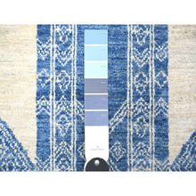Load image into Gallery viewer, 6&#39;1&quot;x9&#39;1&quot; Medium Sapphire, Fine Peshawar With Intricate Geometric Motifs Natural Dyes, Extra Soft Wool Hand Knotted, Oriental Rug FWR445530
