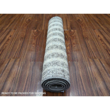 Load image into Gallery viewer, 2&#39;6&quot;x5&#39;8&quot; Taupe Brown, Natural Dyes Fine Peshawar With Intricate Geometric Motifs Maze Design, Hand Knotted Extra Soft Wool, Runner Oriental Rug FWR445554