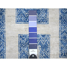 Load image into Gallery viewer, 6&#39;x8&#39;7&quot; Denim Blue, Pure Wool Hand Knotted, Finer Peshawar With Intricate Geometric Motifs Maze Design Natural Dyes, Oriental Rug FWR445566