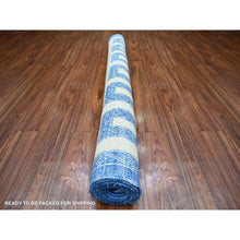 Load image into Gallery viewer, 6&#39;x8&#39;7&quot; Denim Blue, Pure Wool Hand Knotted, Finer Peshawar With Intricate Geometric Motifs Maze Design Natural Dyes, Oriental Rug FWR445566