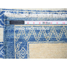 Load image into Gallery viewer, 6&#39;x8&#39;7&quot; Denim Blue, Pure Wool Hand Knotted, Finer Peshawar With Intricate Geometric Motifs Maze Design Natural Dyes, Oriental Rug FWR445566