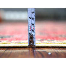 Load image into Gallery viewer, 4&#39;x9&#39;10&quot; Crimson Red, Fine Peshawar With Intricate Geometric Motifs Vegetable Dyes, Soft Wool Hand Knotted, Wide Runner Oriental Rug FWR445572