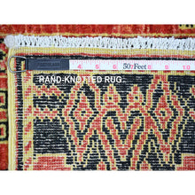 Load image into Gallery viewer, 4&#39;x9&#39;10&quot; Crimson Red, Fine Peshawar With Intricate Geometric Motifs Vegetable Dyes, Soft Wool Hand Knotted, Wide Runner Oriental Rug FWR445572
