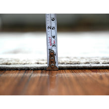 Load image into Gallery viewer, 3&#39;10&quot;x9&#39;7&quot; Taupe Brown, Hand Knotted Extra Soft Wool, Natural Dyes Fine Peshawar With Intricate Geometric Motifs Maze Design, Wide Runner Oriental Rug FWR445578