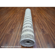 Load image into Gallery viewer, 4&#39;x11&#39;8&quot; Taupe Brown, Hand Knotted Extra Soft Wool, Natural Dyes Fine Peshawar With Intricate Geometric Motifs Maze Design, Runner Oriental Rug FWR445596