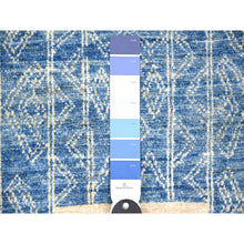 Load image into Gallery viewer, 8&#39;x9&#39; Denim Blue, Fine Peshawar With Intricate Geometric Motifs Vegetable Dyes, 100 % Wool Hand Knotted, Squarish Oriental Rug FWR445662