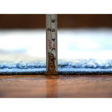 Load image into Gallery viewer, 8&#39;x9&#39; Denim Blue, Fine Peshawar With Intricate Geometric Motifs Vegetable Dyes, 100 % Wool Hand Knotted, Squarish Oriental Rug FWR445662