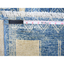 Load image into Gallery viewer, 8&#39;x9&#39; Denim Blue, Fine Peshawar With Intricate Geometric Motifs Vegetable Dyes, 100 % Wool Hand Knotted, Squarish Oriental Rug FWR445662