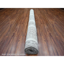 Load image into Gallery viewer, 6&#39;x9&#39; Taupe Brown, Extra Soft Wool Hand Knotted, Natural Dyes Finer Peshawar With Intricate Geometric Motifs, Oriental Rug FWR445668