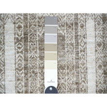 Load image into Gallery viewer, 4&#39;1&quot;x9&#39;8&quot; Taupe Brown, Extra Soft Wool Hand Knotted, Natural Dyes Finer Peshawar With Intricate Geometric Motifs, Runner Oriental Rug FWR445680