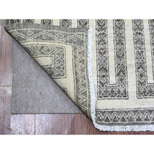 Load image into Gallery viewer, 2&#39;7&quot;x11&#39;7&quot; Taupe Brown, Hand Knotted 100% Wool, Vegetable Dyes Fine Peshawar With Intricate Geometric Motifs Maze Design, Runner Oriental Rug FWR445704