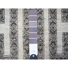 Load image into Gallery viewer, 2&#39;7&quot;x11&#39;7&quot; Taupe Brown, Hand Knotted 100% Wool, Vegetable Dyes Fine Peshawar With Intricate Geometric Motifs Maze Design, Runner Oriental Rug FWR445704