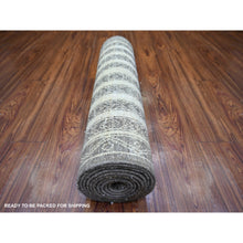 Load image into Gallery viewer, 2&#39;7&quot;x11&#39;7&quot; Taupe Brown, Hand Knotted 100% Wool, Vegetable Dyes Fine Peshawar With Intricate Geometric Motifs Maze Design, Runner Oriental Rug FWR445704