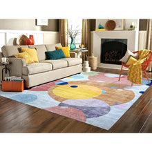 Load image into Gallery viewer, 9&#39;x12&#39; Colorful, The Circles Design Vegetable Dyes, 100% Wool Hand Knotted, Oriental Rug FWR445764