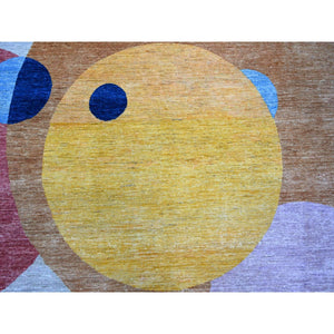 9'x12' Colorful, The Circles Design Vegetable Dyes, 100% Wool Hand Knotted, Oriental Rug FWR445764