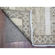 Load image into Gallery viewer, 7&#39;8&quot;x9&#39;6&quot; Taupe Brown, Vegetable Dyes Fine Peshawar With Intricate Geometric Motifs, Pure Wool Hand Knotted, Oriental Rug FWR445782