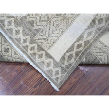 Load image into Gallery viewer, 7&#39;8&quot;x9&#39;6&quot; Taupe Brown, Vegetable Dyes Fine Peshawar With Intricate Geometric Motifs, Pure Wool Hand Knotted, Oriental Rug FWR445782