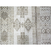 Load image into Gallery viewer, 7&#39;8&quot;x9&#39;6&quot; Taupe Brown, Vegetable Dyes Fine Peshawar With Intricate Geometric Motifs, Pure Wool Hand Knotted, Oriental Rug FWR445782